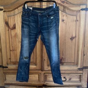 Ralph Lauren Polo size 31 dark blue distressed Astor boyfriend jeans-read